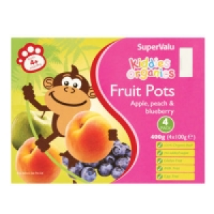 SuperValu Kiddies Organics Fruit Pots Apple, Peach & Blueber