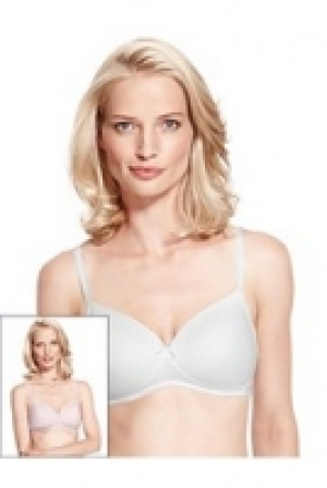 2 Pack Cotton Rich Padded T-Shirt Full Cup Bras A-D 19.00 €