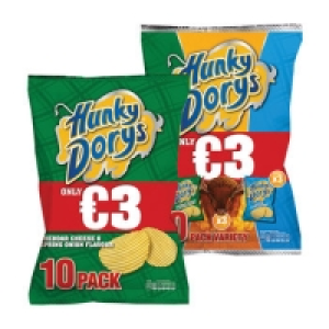 Hunky Dorys Cheese & Onion/Assorted Crisp Packs 10 x 25g