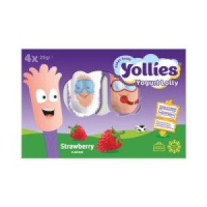 Yollies Yogurt Lolly Strawberry Flavour 4 x 25g