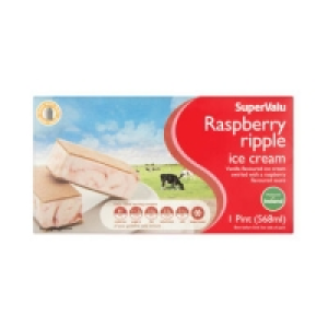 SuperValu Raspberry Ripple Ice Cream Pint Block 568ml
