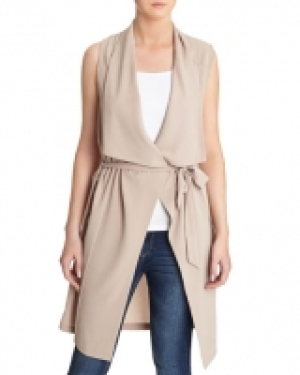 Draped Sleeveless Jacket