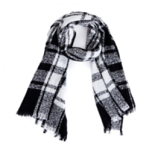 Black And White Check Scarf