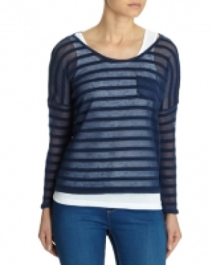 Sheer Striped Top and Vest Set