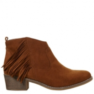 Fringe Trim Ankle Boot