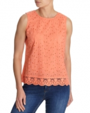 Woven Front Broiderie Top