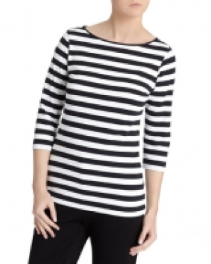 Gallery Striped Boat-Neck Top