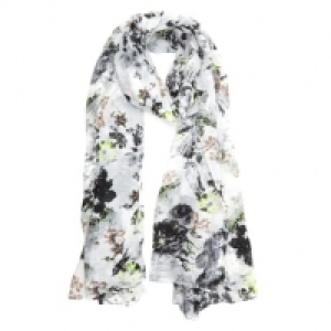 Striped Floral Scarf