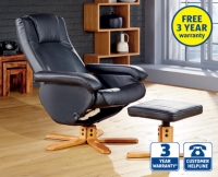 Aldi  Leather Chair with Footstool