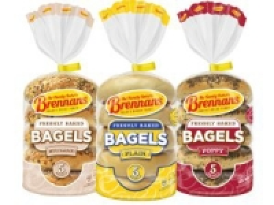 Brennans Plain Bagel/Poppy Seed Bagel/Multigrain Bagel