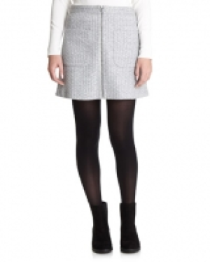 Textured A-Line Mini Skirt