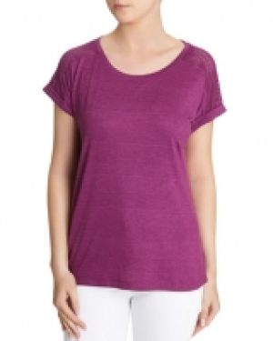 Short-Sleeved Lace Panel T-Shirt