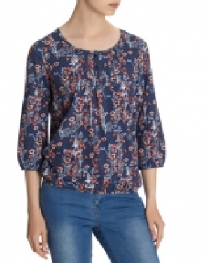 All-Over-Print Gathered Hem Top