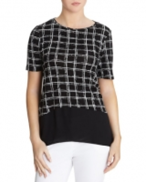 Contrast Print Shell Top