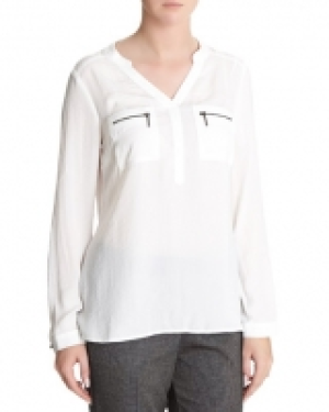 Satin Zip Trim Blouse