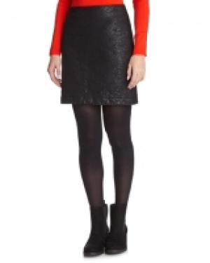 Embroidered PU Mini Skirt