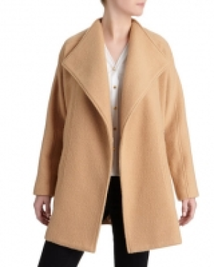 Wool Mix Throw-On Coat