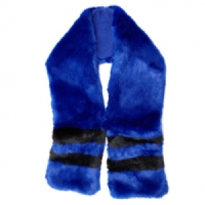 Savida Striped Fur Scarf