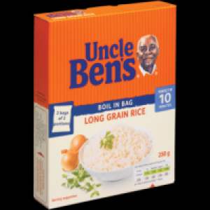 Uncle Bens Boil In Bag Long Grain Rice 250g