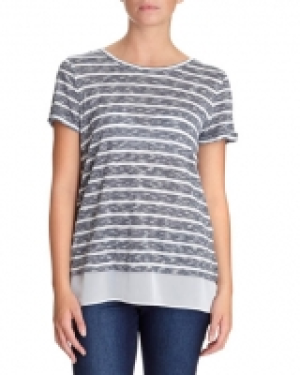 Striped Split-Back Top