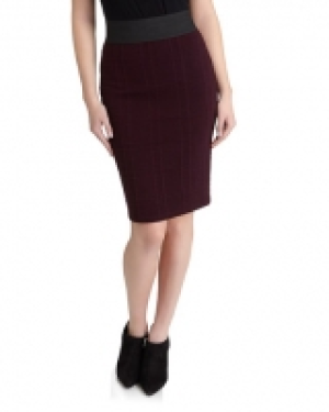 Textured Pull-On Pencil Skirt