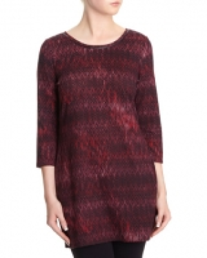 Zip Trim Jacquard Tunic
