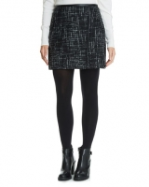 PU Trim Brushed Mini-Skirt