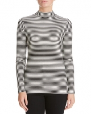 Striped Turtle-Neck Top