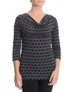 Gallery Spot Jacquard Cowl Top