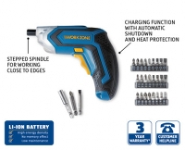 3.6V Li-Ion Cordless Screwdriver 19.99 €