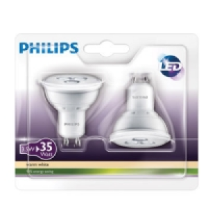 Philips 35 Watt GU10 LED Twin Pack