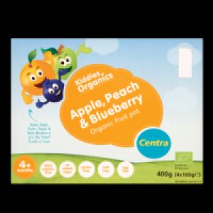 Centra Kiddies Organic Apple, Peach & Blueberry Fruit Pot 40
