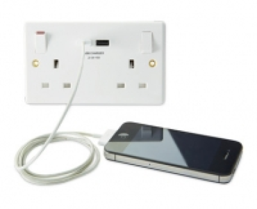 White Double Wall Socket with USB 19.99 €