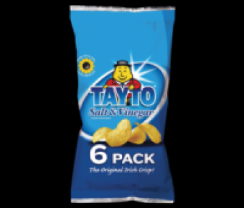 Tayto Salt & Vinegar Flavour Potato Crisps 6 Pack