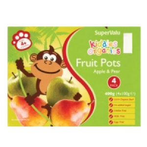 SuperValu Kiddies Organics Fruit Pots Apple & Pear from 4+ M