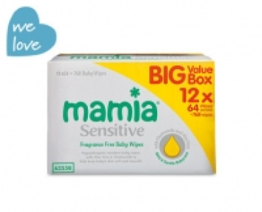 Baby Wipes 12 x 64 Multipack