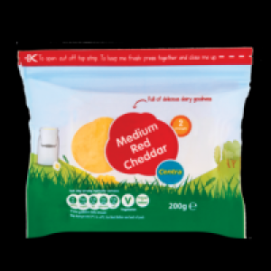 Centra Medium Red Cheddar Cheese Block 200g