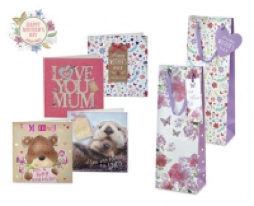 Aldi  Square Mothers Day Cards and Bottle Bags