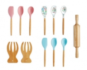 Silicone and Wood Kitchen Utensils