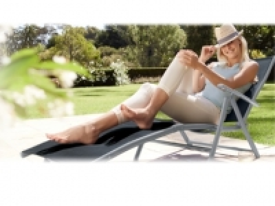 FLORABEST® Aluminium Recliner 150-182 x 64 x 50-86cm