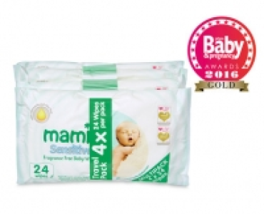 Baby Wipes Sensitive 4 x 24 Travel Pack