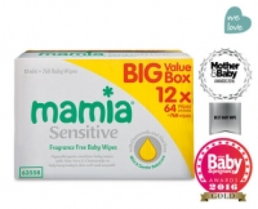 Baby Wipes Sensitive 12 x 64 Pack