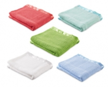 Cellular Blanket with Satin Trim