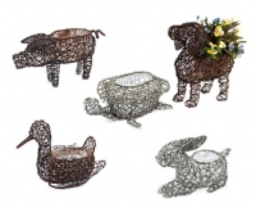 Rattan Effect Animal Planters