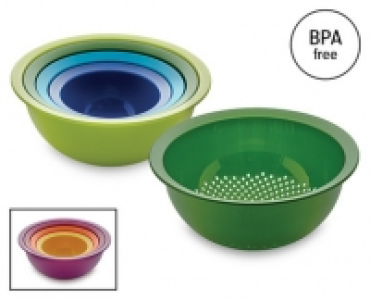 Plastic Bowl and Colander Set