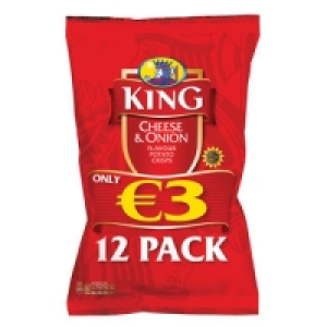King Cheese & Onion Crisps 12 Pack 25g