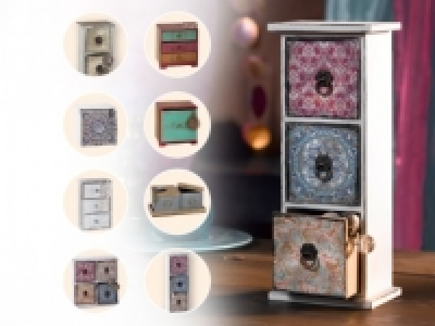 MELINERA® Mini Storage Boxes with Tray/Mini Chest of Drawers