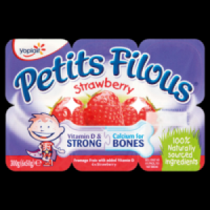 Yoplait Petit Filous Strawberry Yogurt 6pk 300g