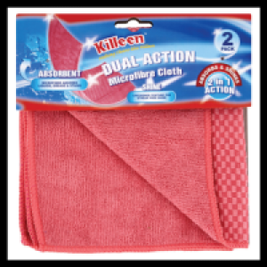 Killeen Dual Action Pink Microfibre Cloth 2pce