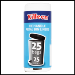 Killeen Tie Handle Pedal Bin Liners 25pce